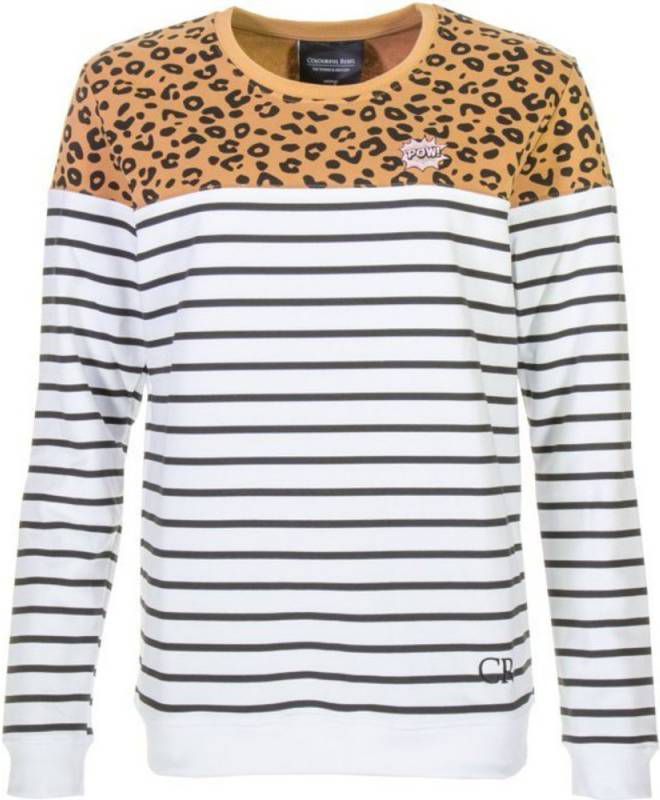 Colourful Rebel Sweater met luipaard en streepdessin - Jassenshoponline.nl