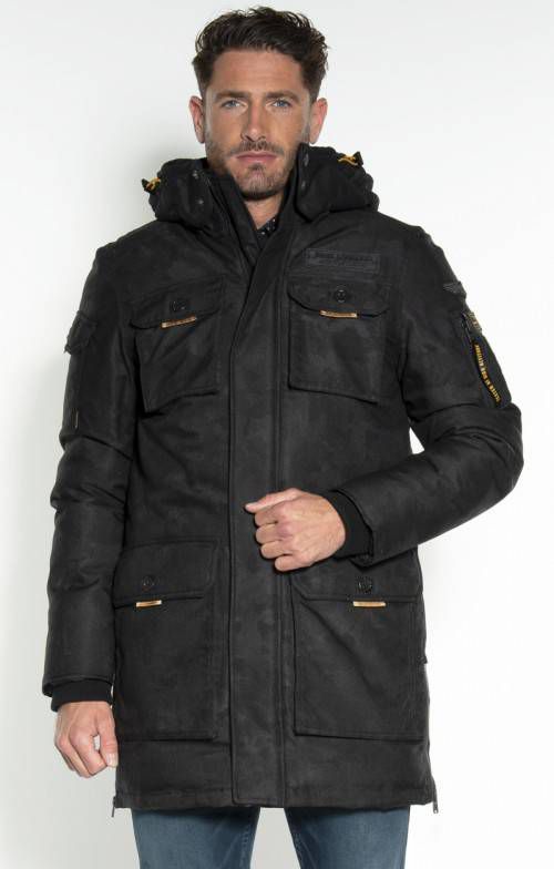 PME Legend Long jacket camou pilot black Winter Jassen Zwart -  Jassenshoponline.nl
