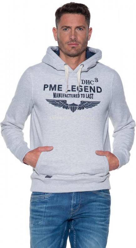 PME Legend Hooded brushed falcon light grey melee Sweaters Grijs -  Jassenshoponline.nl