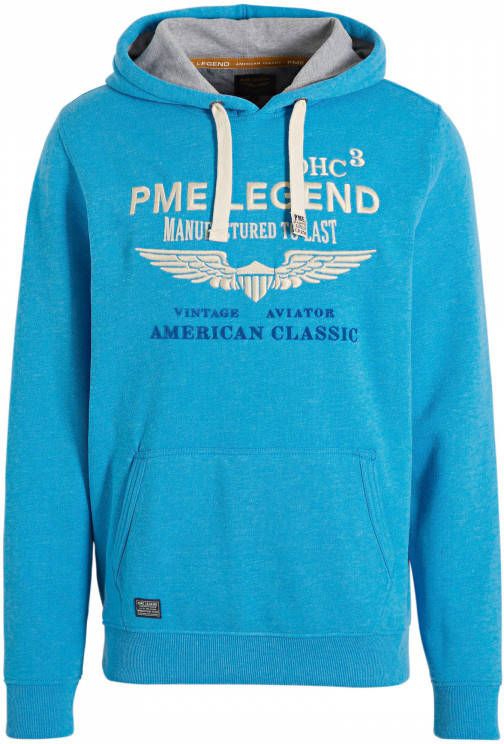PME Legend Hooded brushed falcon brilliant blue Sweaters Blauw -  Jassenshoponline.nl